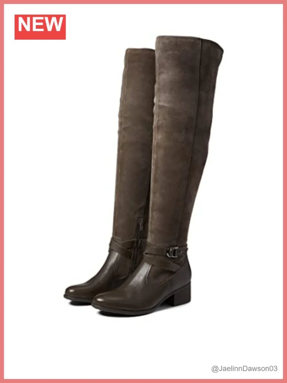 Over the Knee Tall Boot Block Heel Water Repellent Round Toe Women's